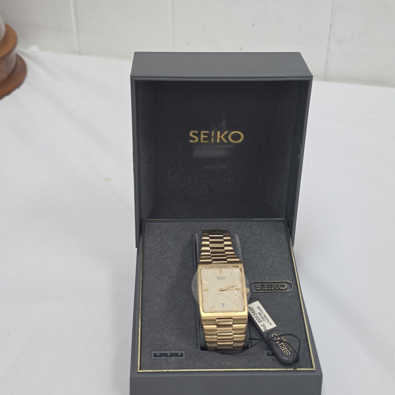New Old Stock Vintage SEIKO 5Y39-5150 Quartz Analog Men’s Dress Tank Watch
