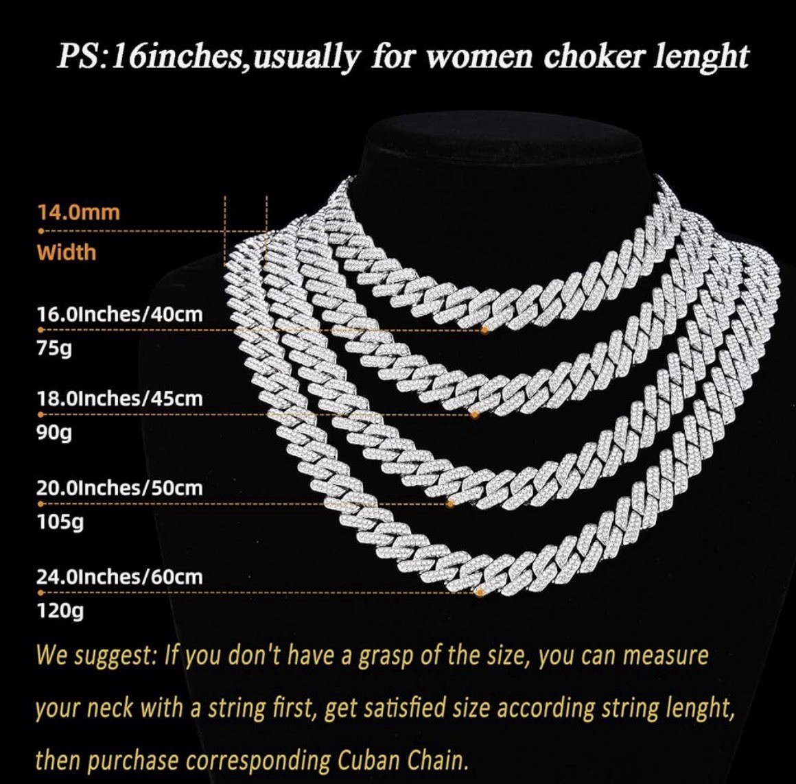 Iced Out Cuban Link Chain Necklace White Gold Plated CZ 24inch Box Clasp