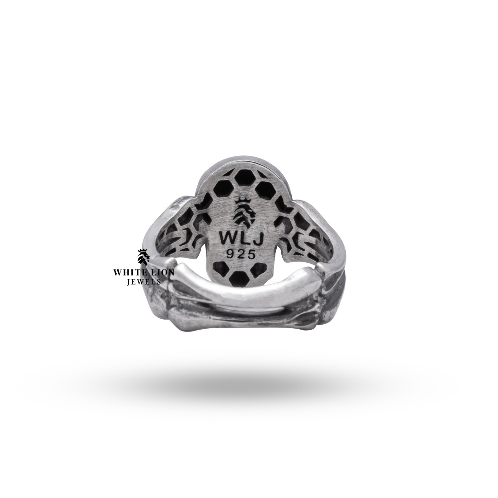 Gothic Bone & Skull Biker Rider 925 Sterling Silver Mens Ring Birthday Gift
