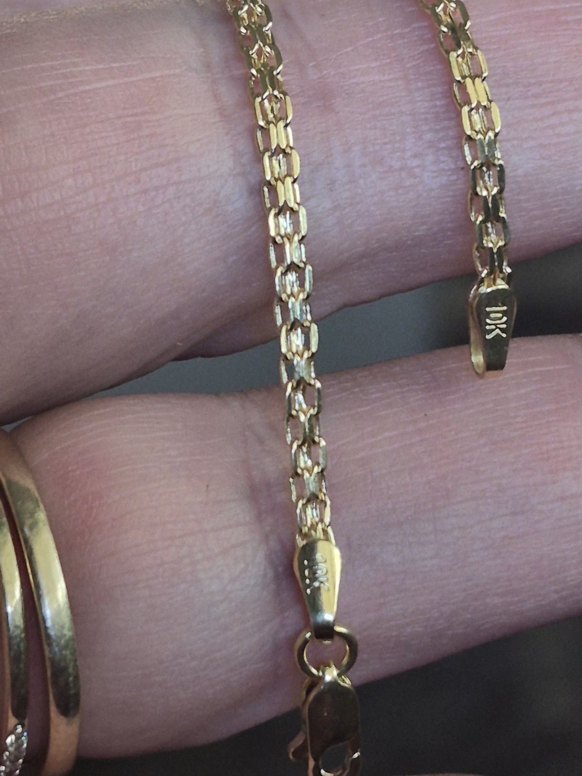 Solid 10k Gold Bismark Bracelet 2.5mm 7.5in Long
