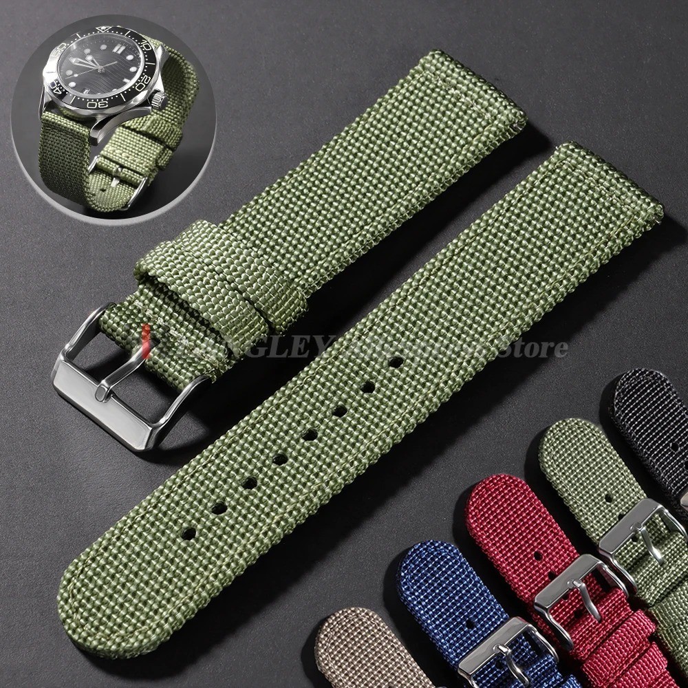 Canvas Quick Release Watch Strap 18,20,22,24mm Military Fabric Band Men Women