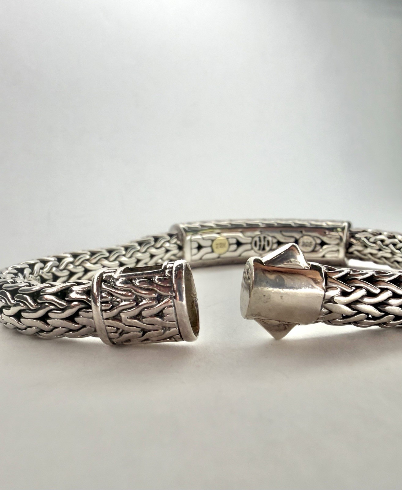 John Hardy Sterling 22k Gold Hammered Palu Collection Bracelet 6.5″