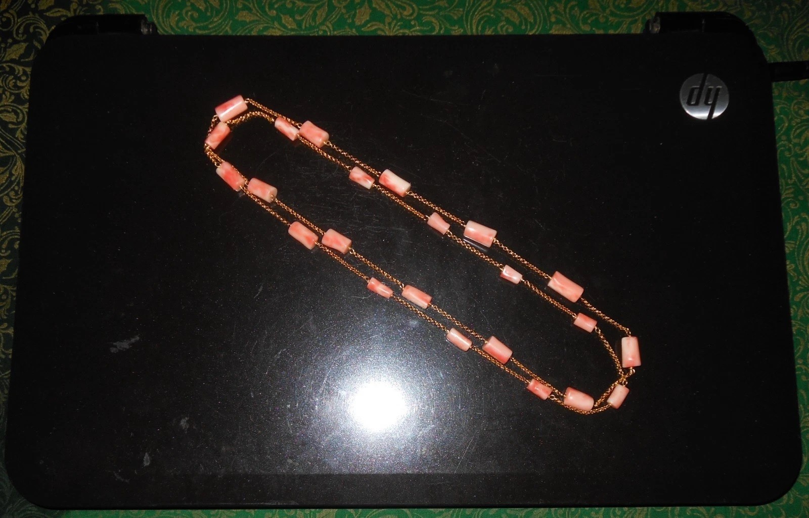Magnificent Natural Coral Long Necklace – Art Nouveau Style