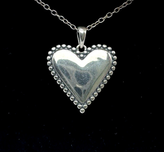 Brilliance Fine Jewelry Heart Love Sterling Silver Pendant 18″