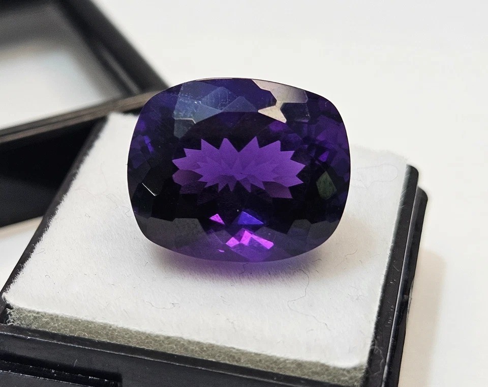 Amethyst Cushion Cut Purple 15-16 Ct Natural Loose Gemstone For Ring