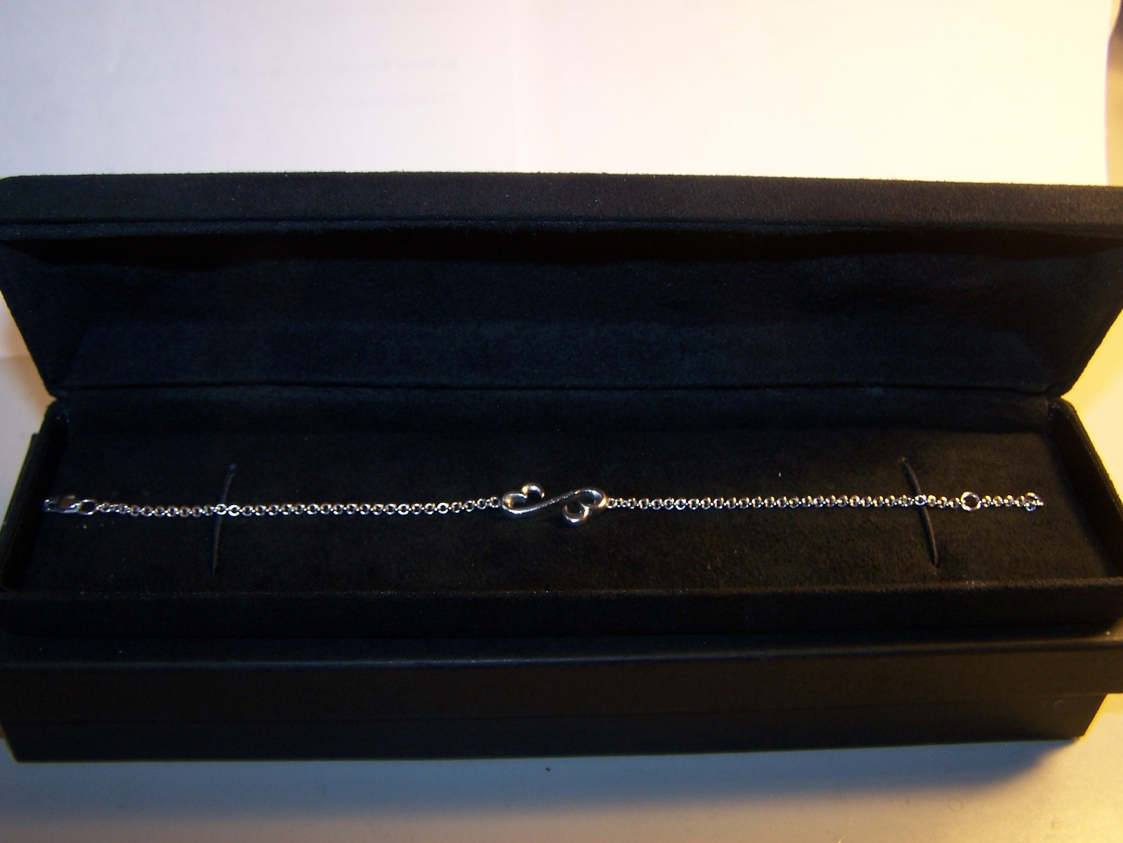 KAY JEWELERS JANE SEYMOUR RARE DOUBLE OPEN HEART STERLING SILVER TENNIS BRACELET