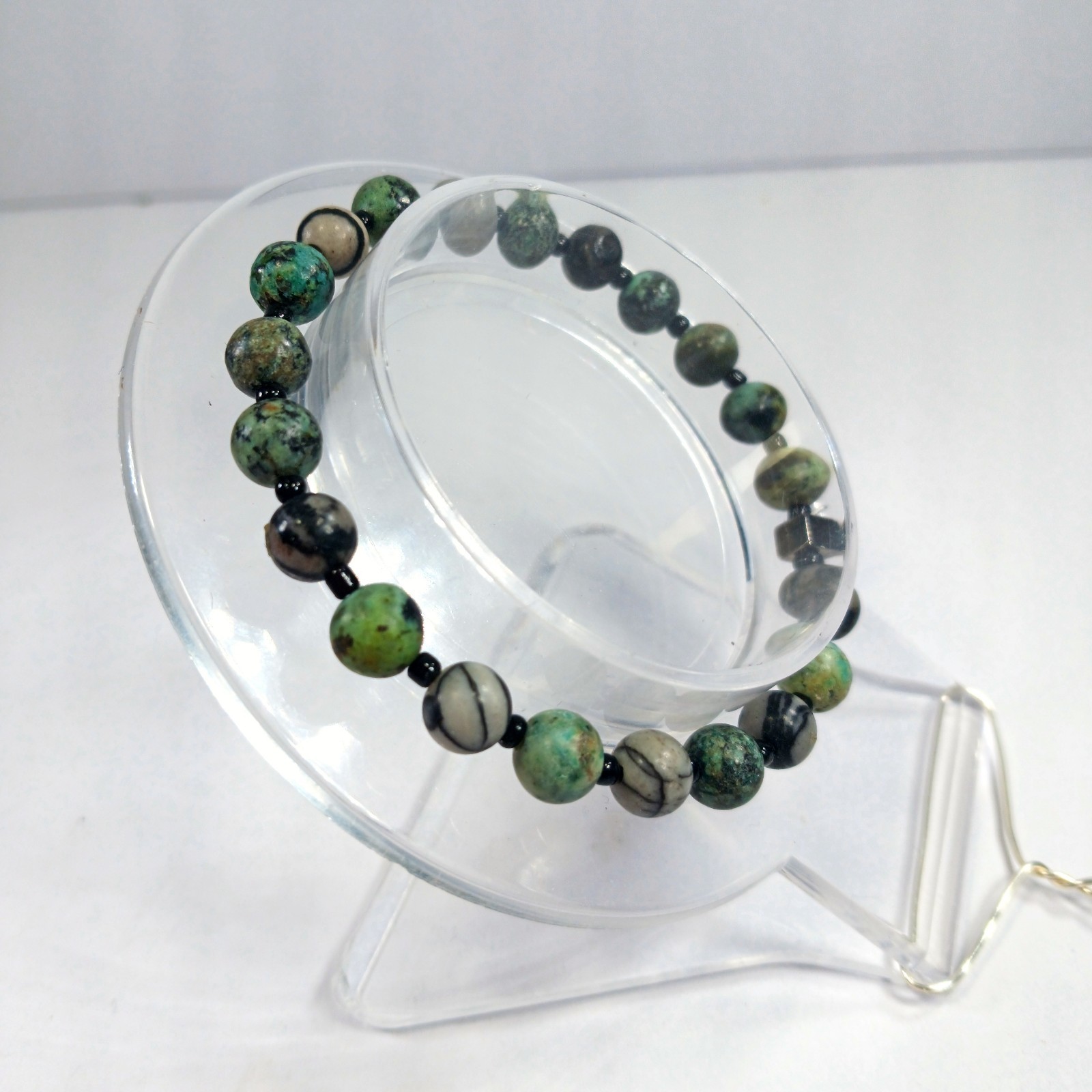 Boho Chic African Turquoise Stone Bead Bracelet