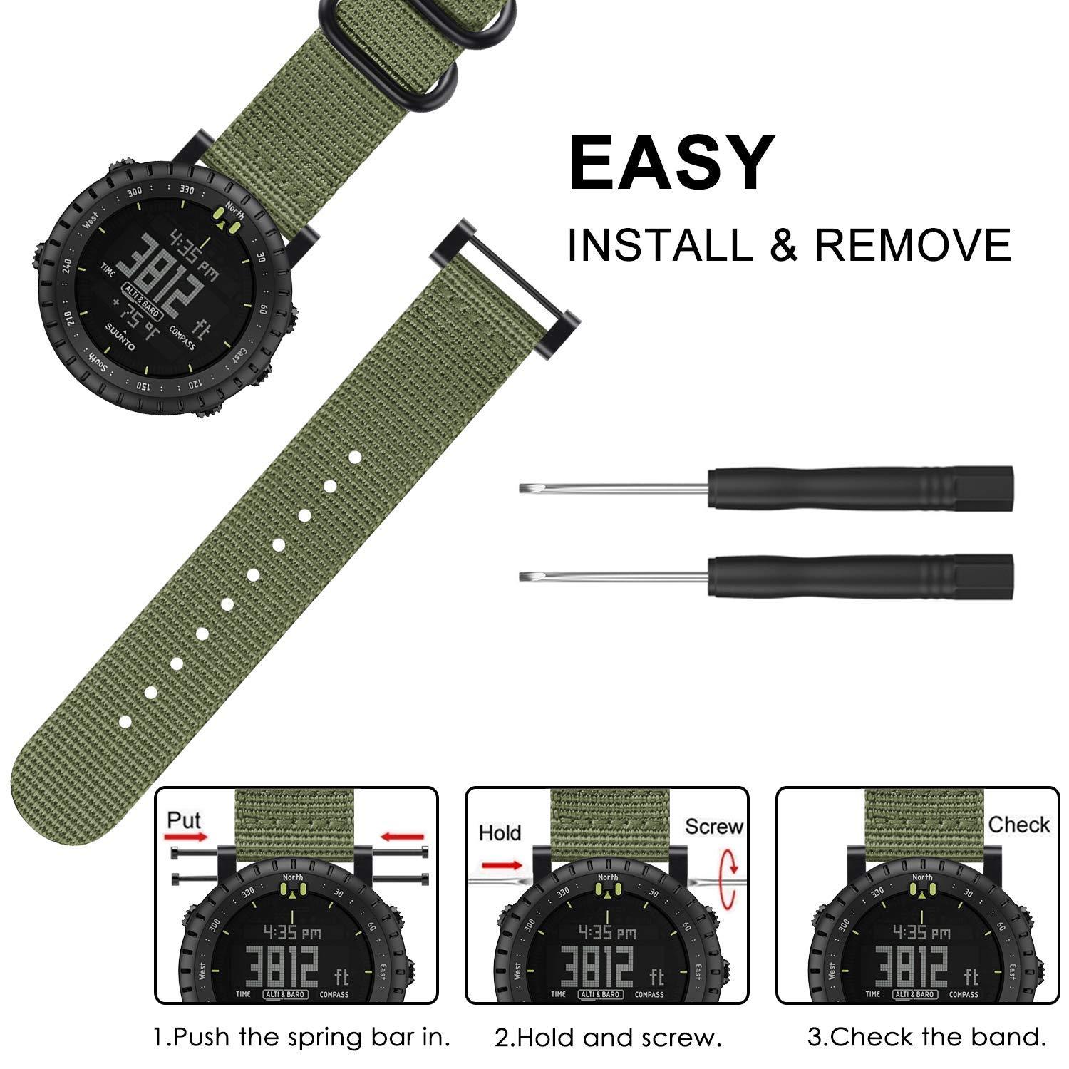 For Suunto Core Watch Band Premium Woven Nylon Sport Strap with Metal Buckle
