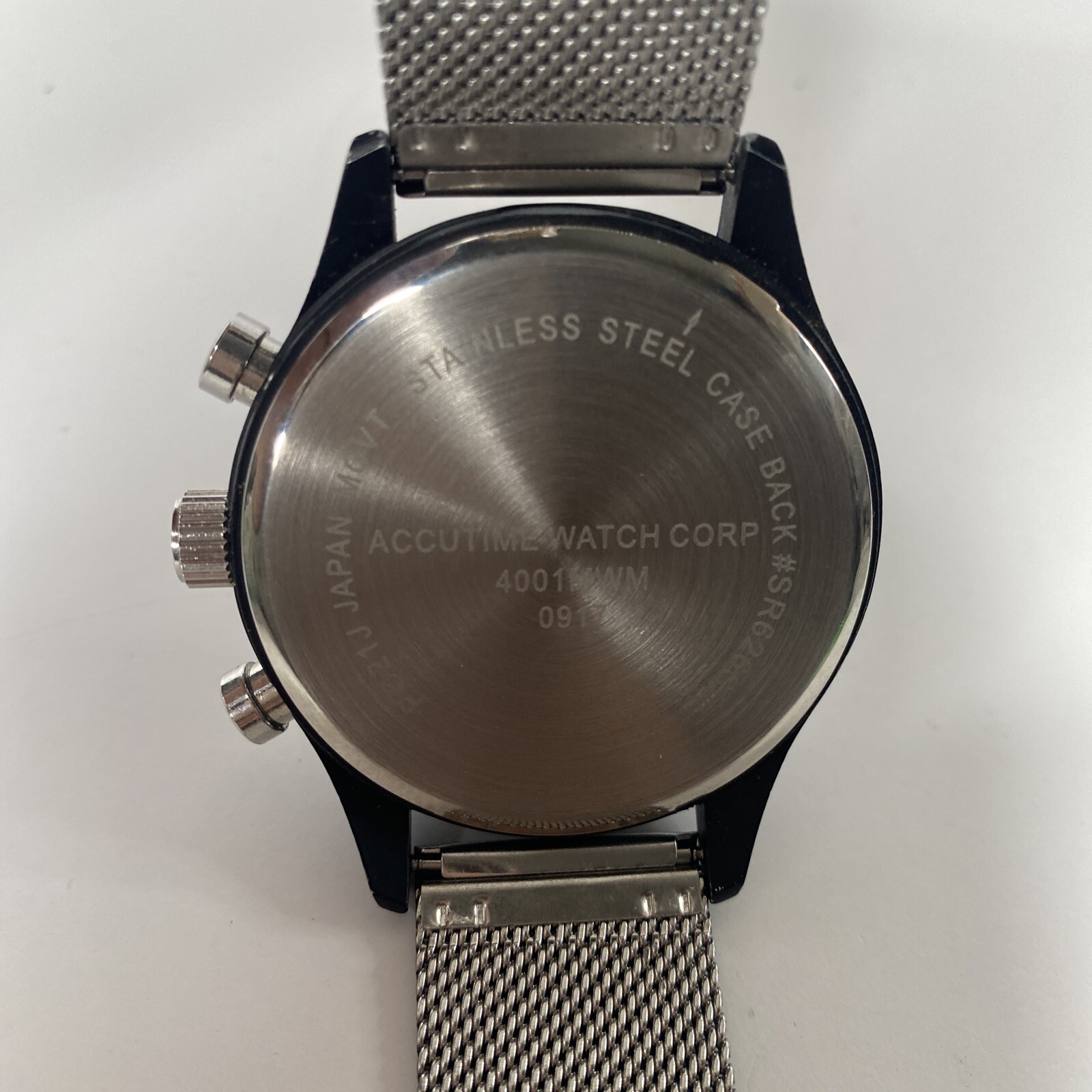 Accutime Watch Corp 4001MWM Black Bezel & Band Watch Not tested needs battery.