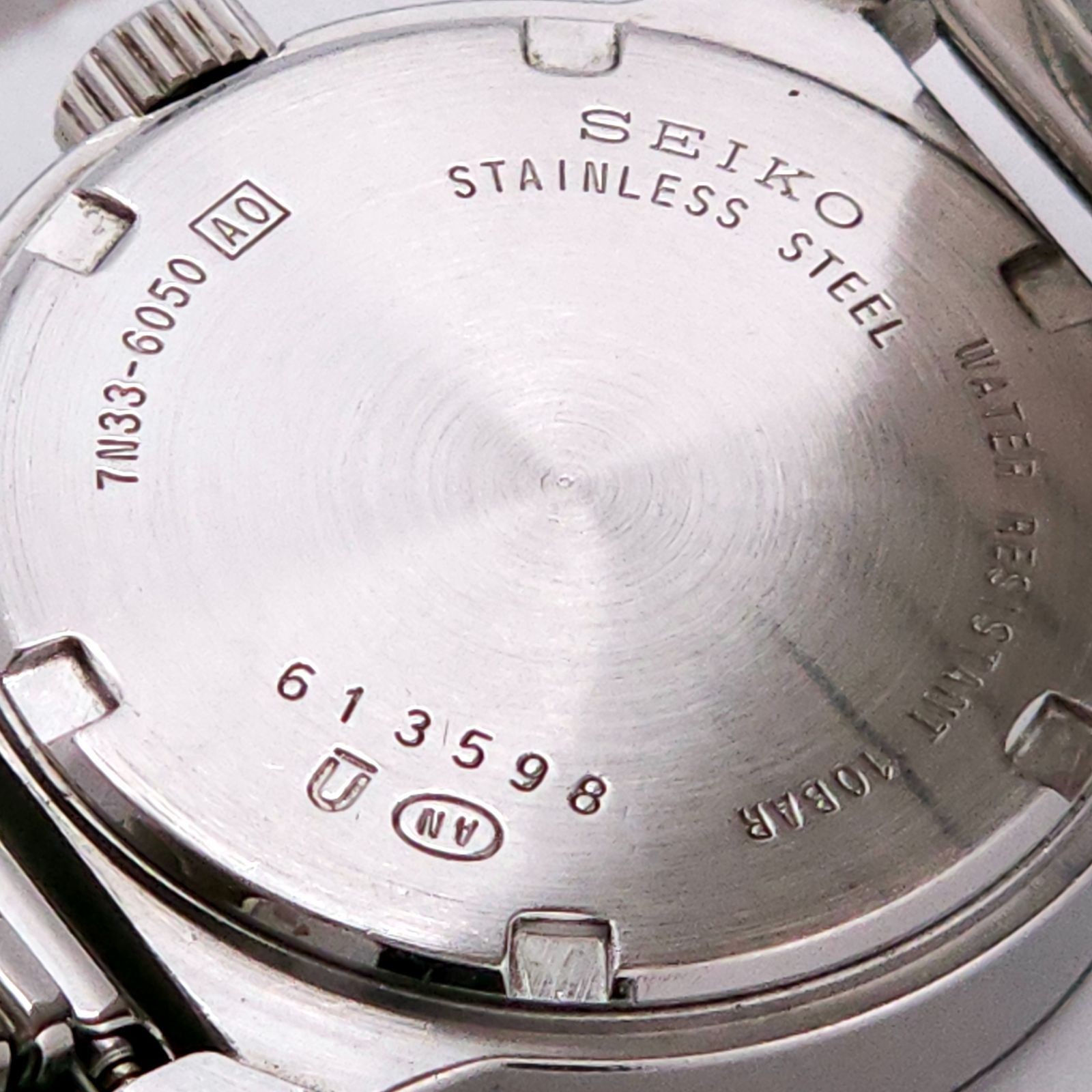SEIKO Sus 7N33 6050 QZ Working Dark Blue From Japan