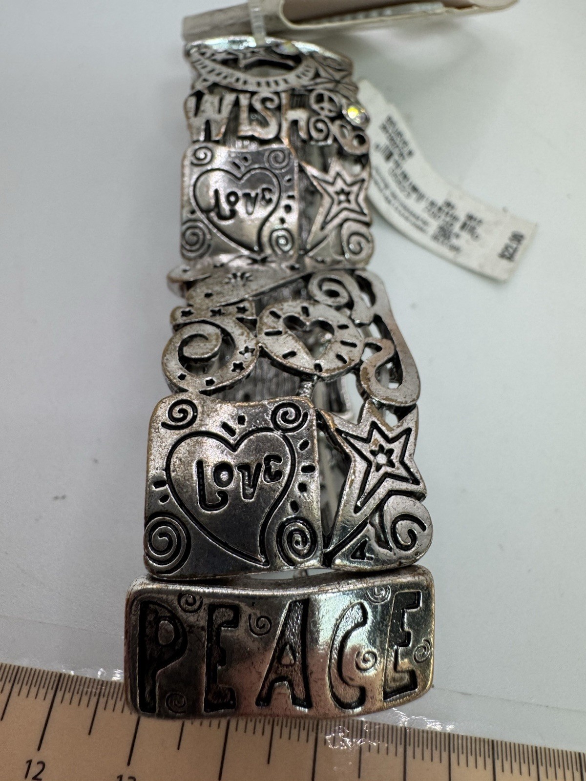 Kim Rogers Believe In Silver Tone Stretch Braclet NWT – Faith Love Peace Wish