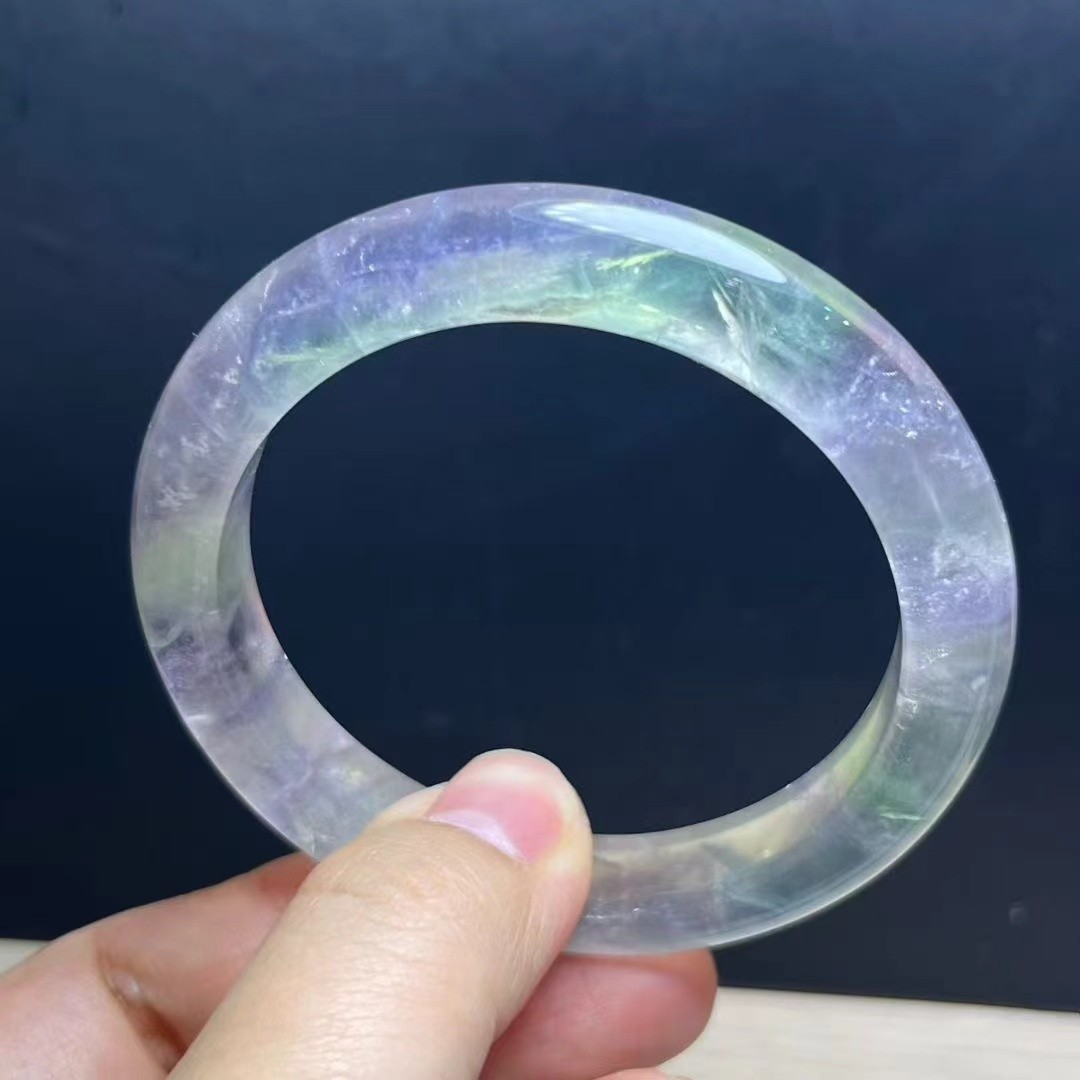 61mm Natural Color Fluorite Crystal Quartz Handmade Bracelet