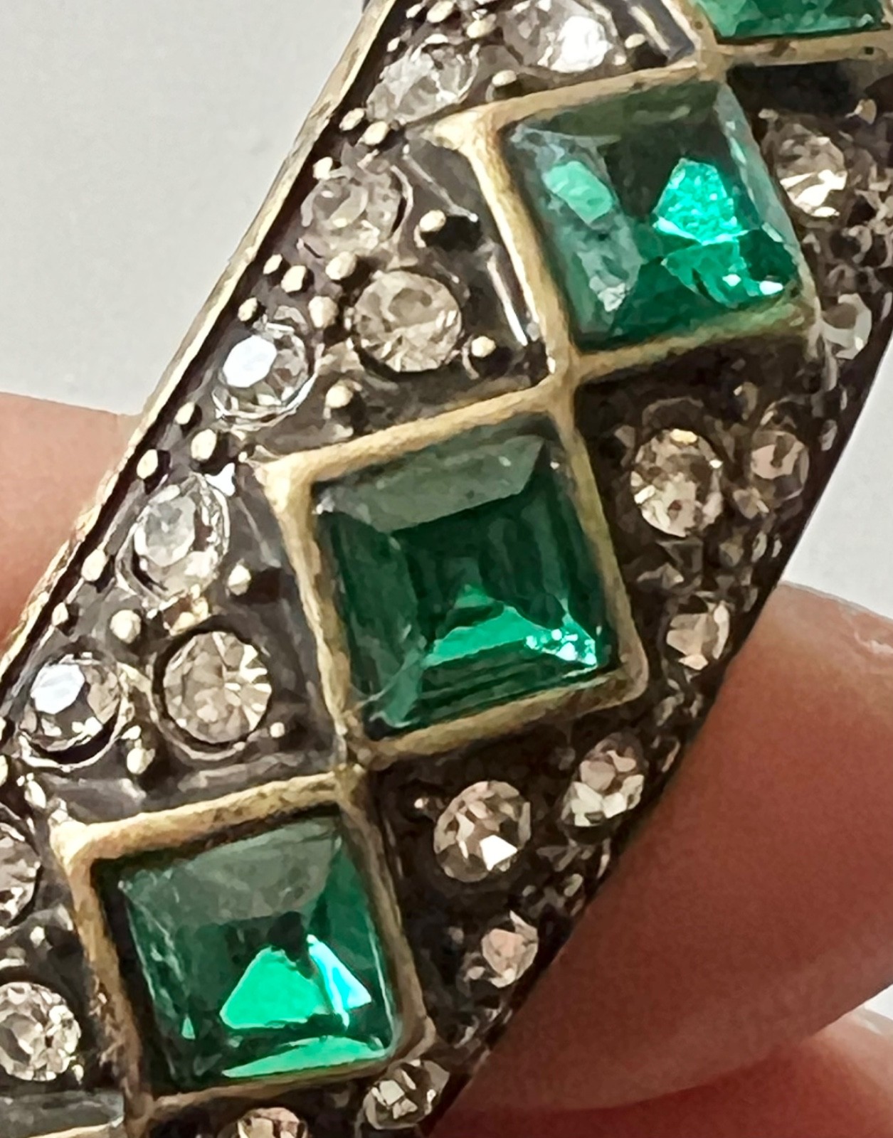 KJL SNAKE Bracelet Kenneth Jay Lane Emerald Ruby Crystal Victorian Egyptian Rev.