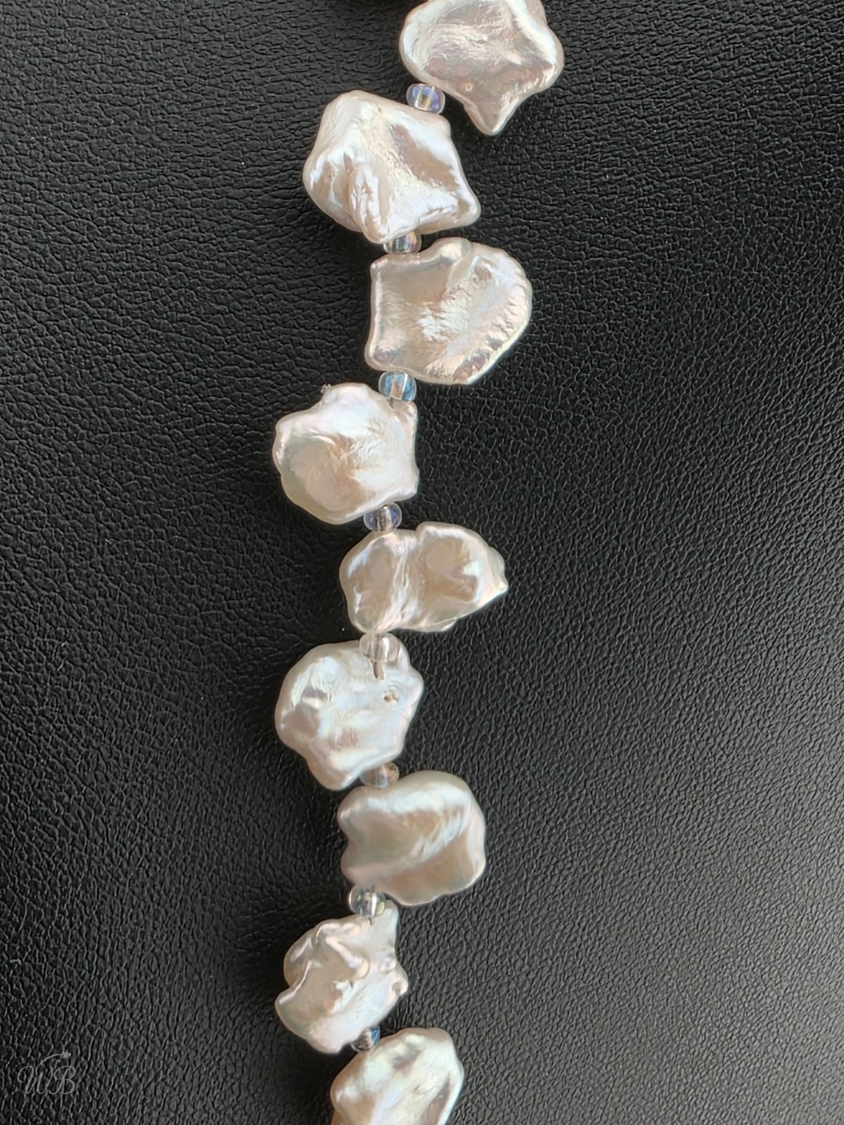 Real White Baroque Freshwater Cultured Pearl Star Necklace 20″ Silver Tone Clasp
