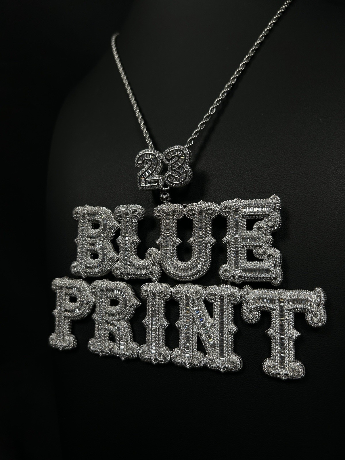 VVS Iced Out Simulated Diamond Blueprint Custom Pendant