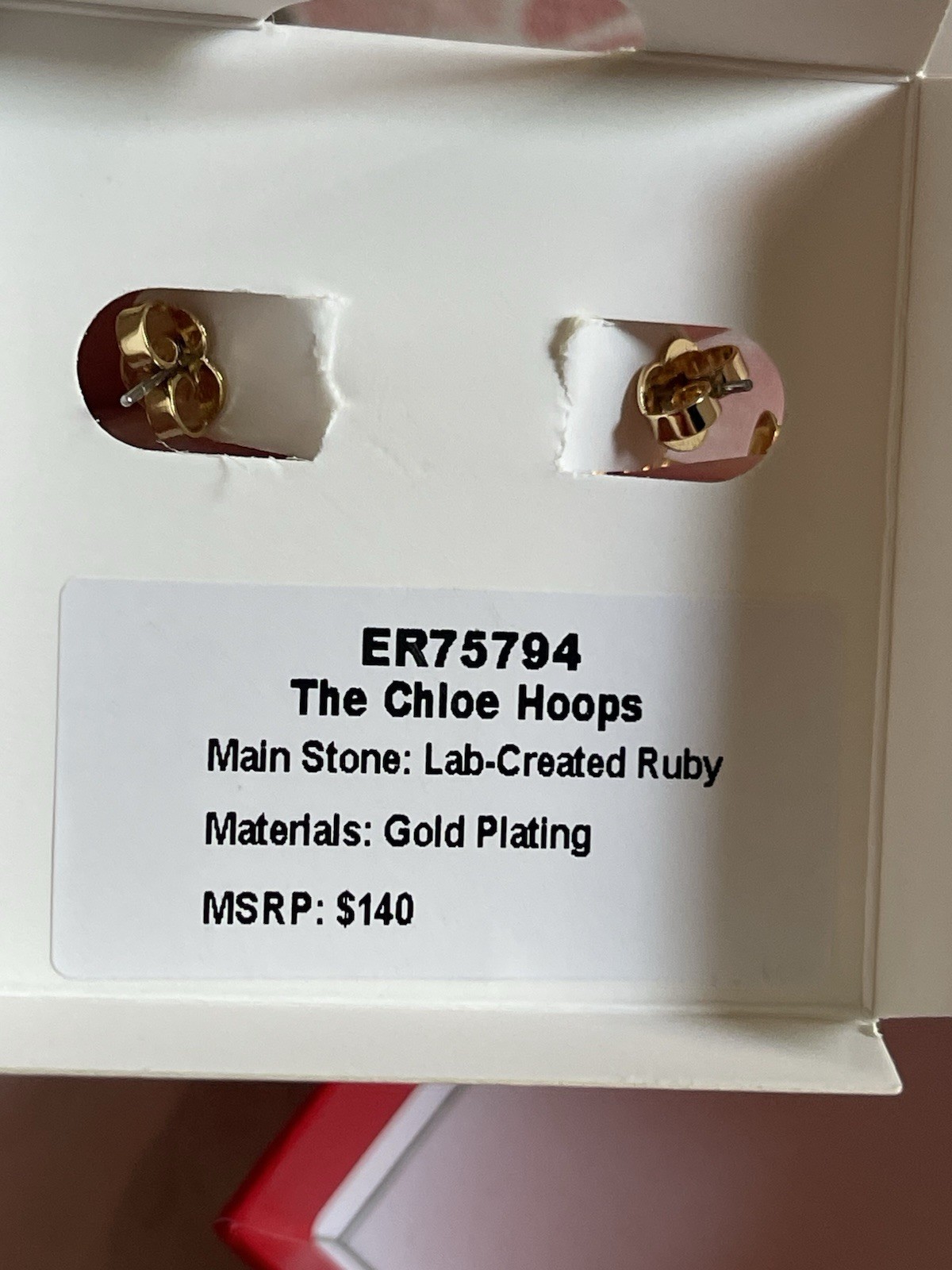 Bomb Party BP July 2026 The Chloe Hoops LC Ruby Rose Gold Earrings