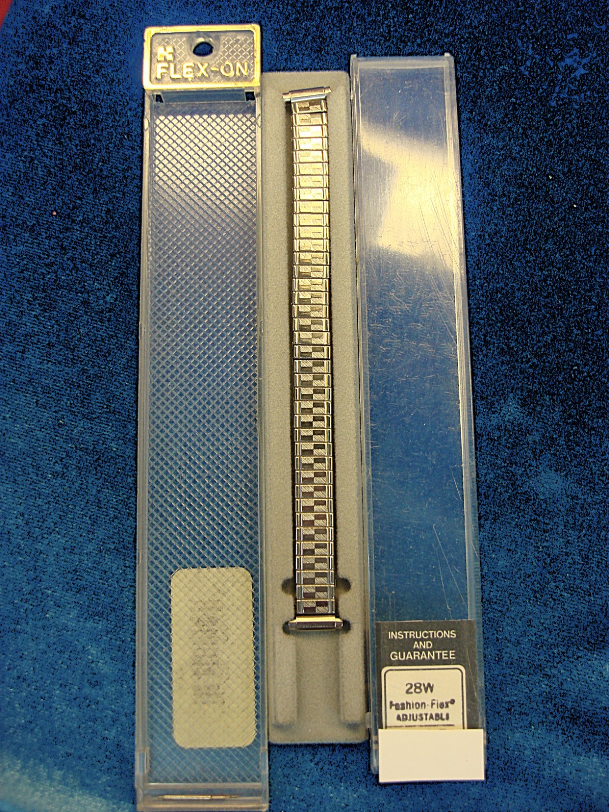 VINT. FLEX-ON BY KREISLER -SILVER TONE STAINLESS WATCH BAND – NOS – 9 – 12 MM