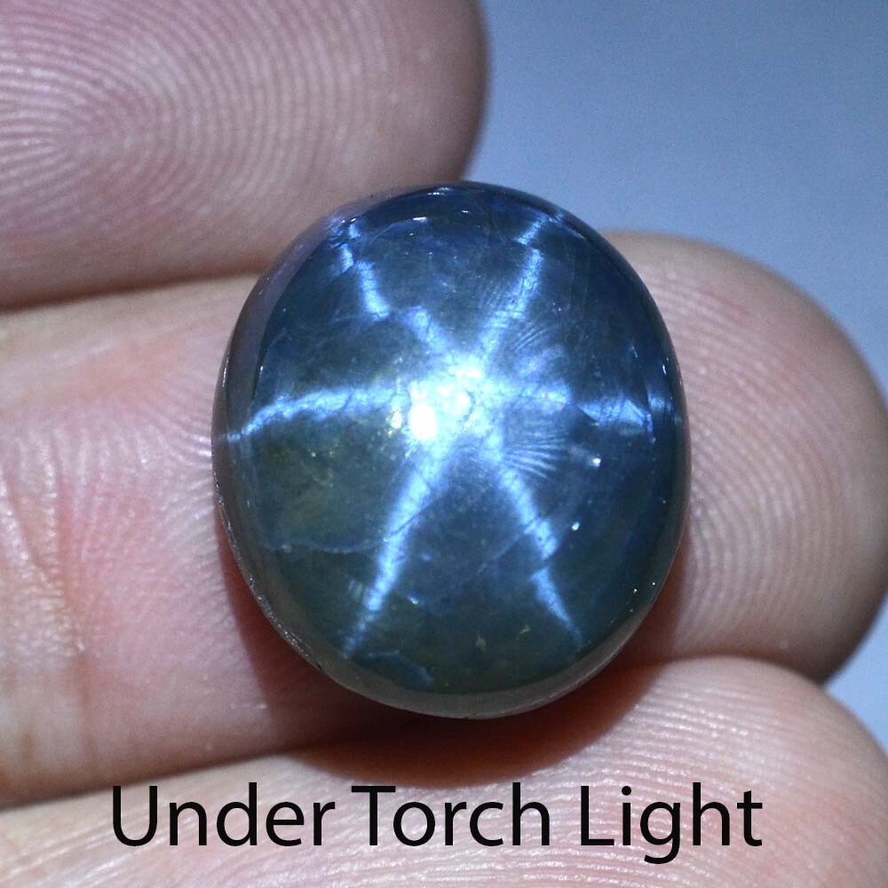 20.30 Ct 15.7×13.7 MM Natural Blue Star Sapphire 6 Rays Cabochon Jewelry NBS9196