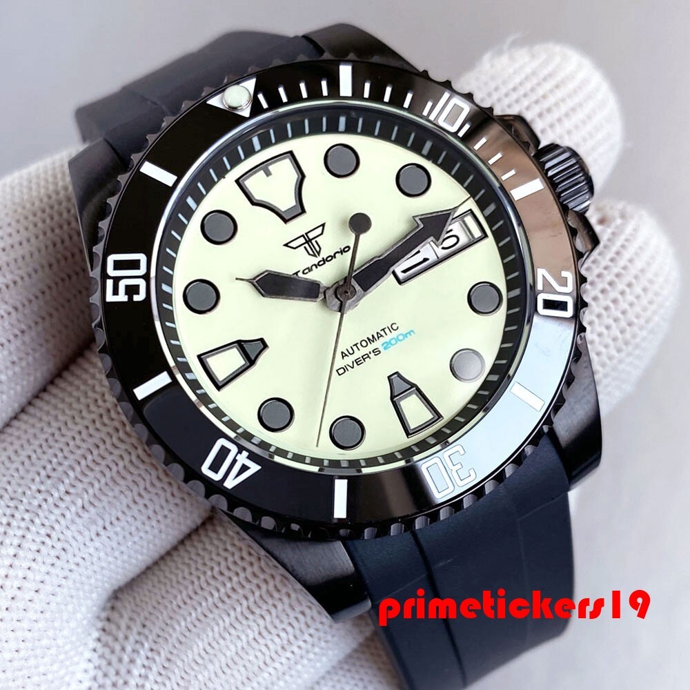 Tandorio NH36 Full Lume Dial Black Pvd 40mm Sapphire Automatic Men’s Watch Date
