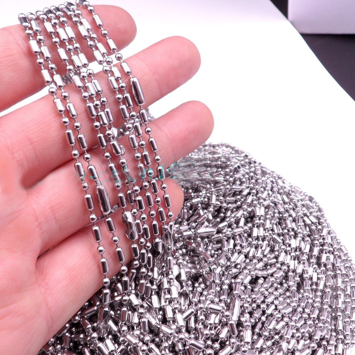 Wholesale 1.5/2/2.4/3.2mm 316L Stainless Steel Ball Bamboo Link Chain Necklace