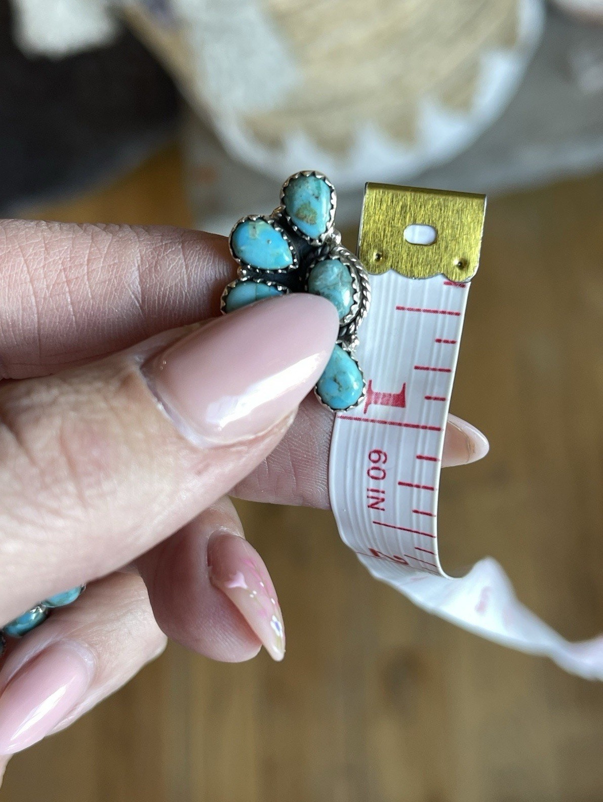 Native American Style Sterling Silver Turquoise Half Cluster Earrings Southwest