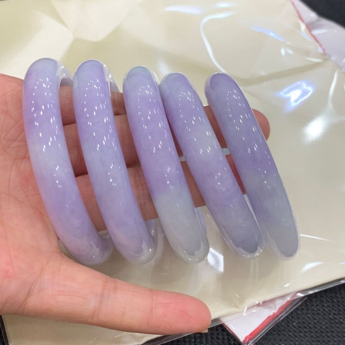 Natural Jadeite Jade Violet Bracelet Fine Glutinous Circle