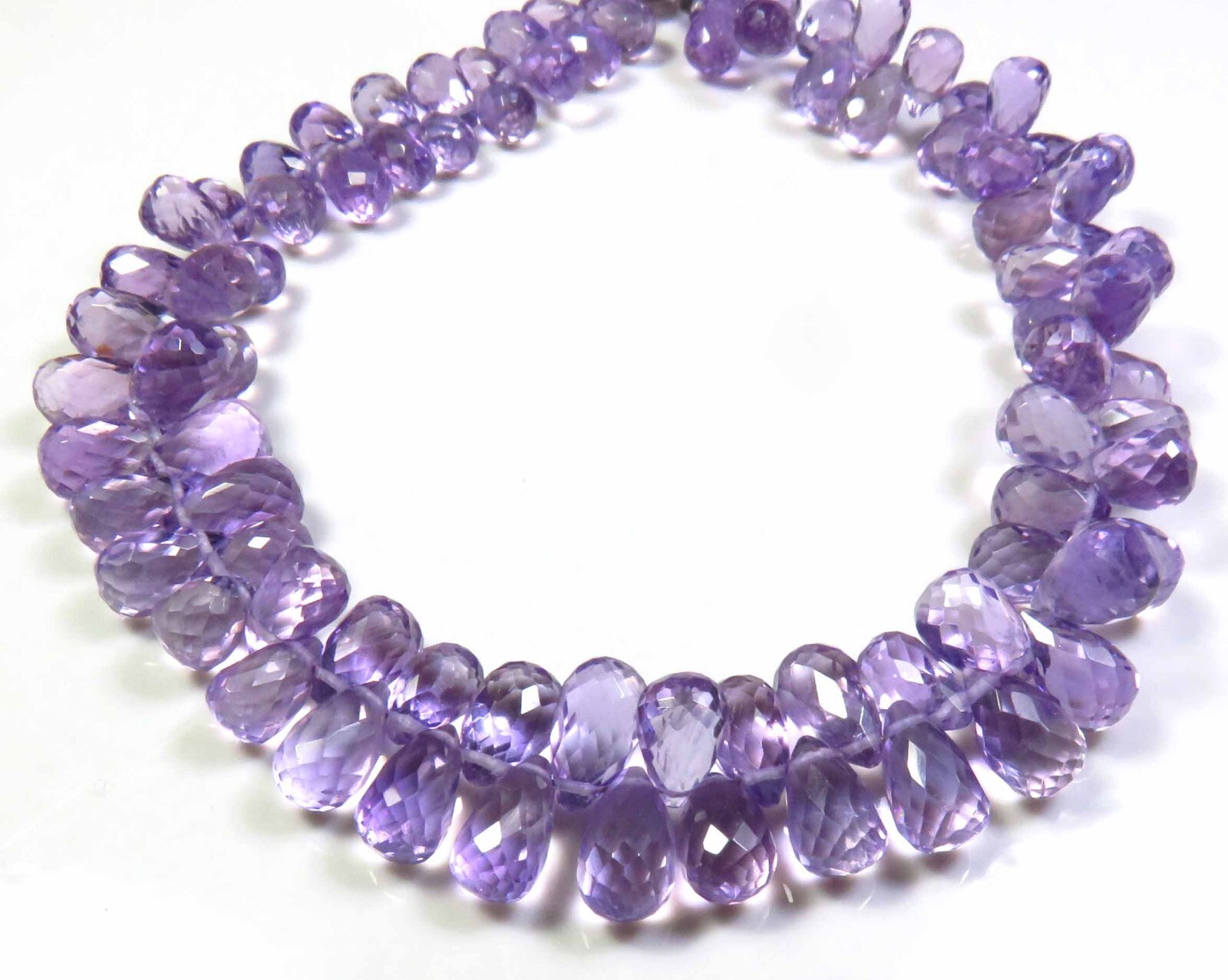 Top Amethyst Faceted Beads 8″Strand Natural Gems Teardrop Beads 6-8.5mm LC-1170
