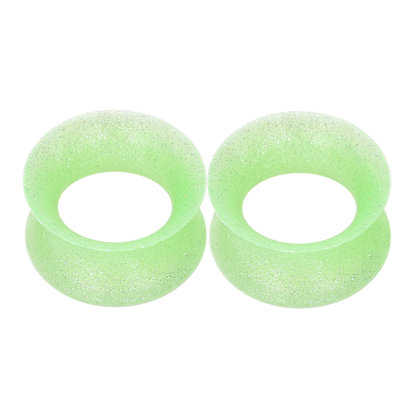 Pair Thin Pearlescent Silicone Ear Skin-Glitter Ear Plugs-Flesh Tunnels Eyelets