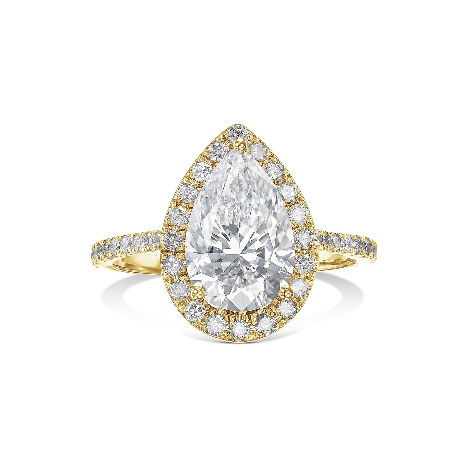 14k Ring E VVS2 2.25 Ct Pear Cut Lab-created Diamond IGI Certified Women Jewelry