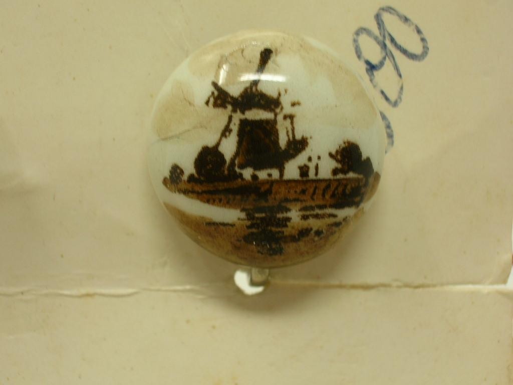 Genuine Delft Windmill Screwback Earrings Holland Ceramic Vintage NOS