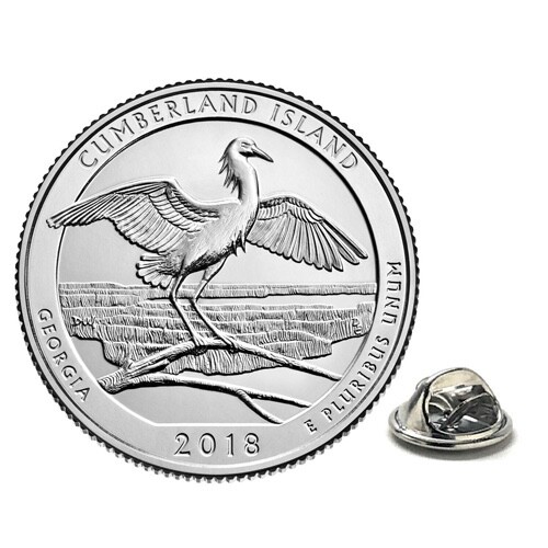Lapel Pin Cumberland Island National Seashore Coin Pin Uncirculated Coin 2018