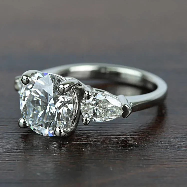 5.00 Ct Certified Round Shape Natural White Diamond Ring VVS1 White Gold Finish