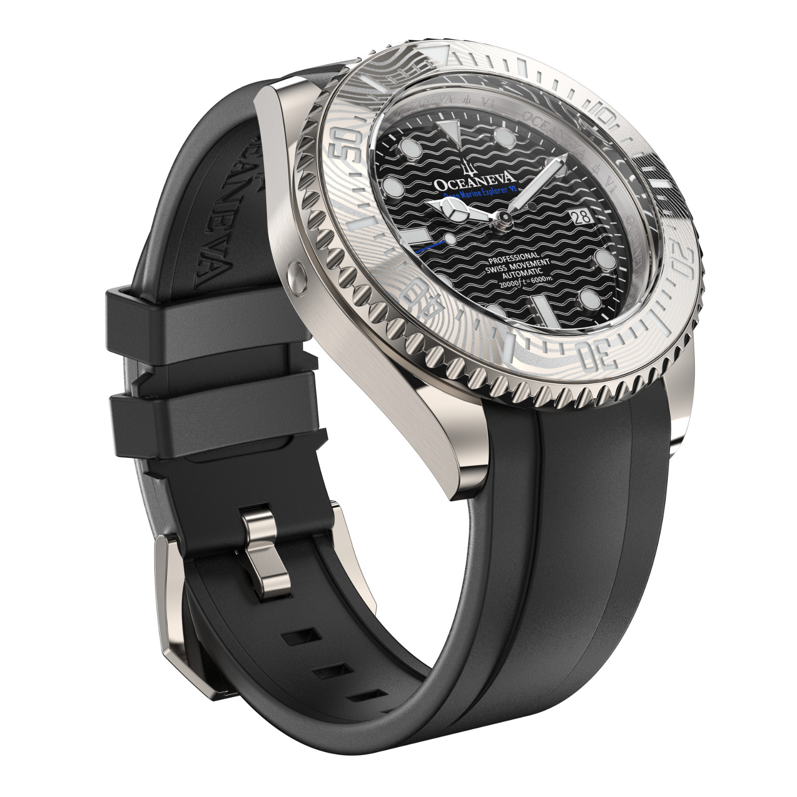 Oceaneva 6000m Grade 5 Titanium AUTOMATIC Watch SWISS MOVEMENT Black