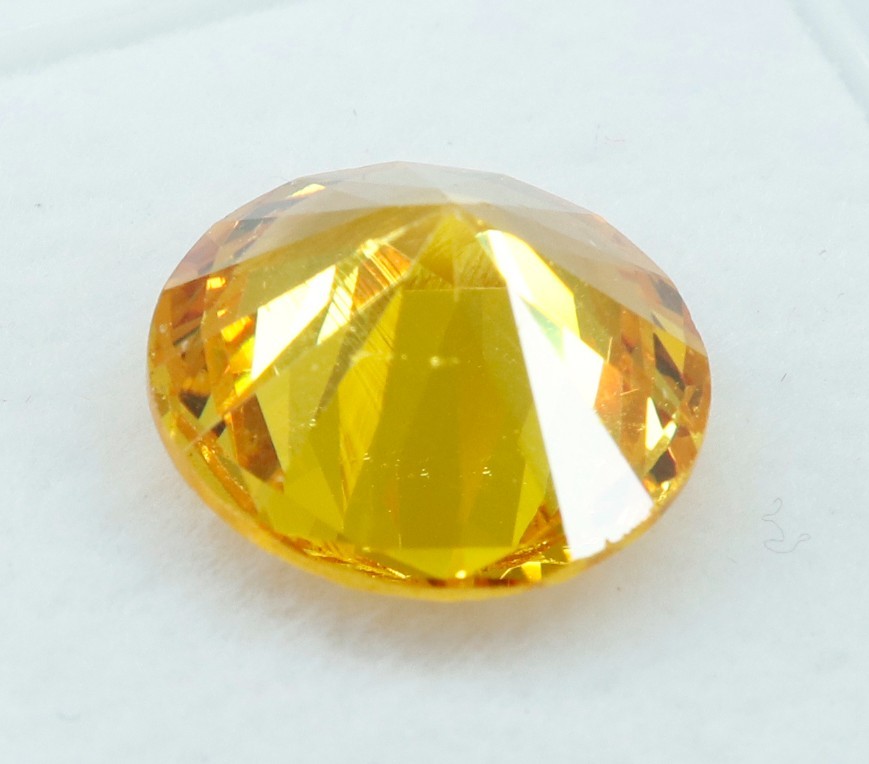 Certified 7.45 Cts. Natural Reddish Yellow Zircon Round Cut Loose Gemstone