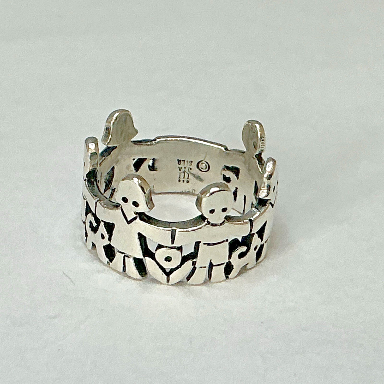 Retired James Sterling Silver Avery Paper Doll Kids Ring Size 5.5 ~ 4.38g