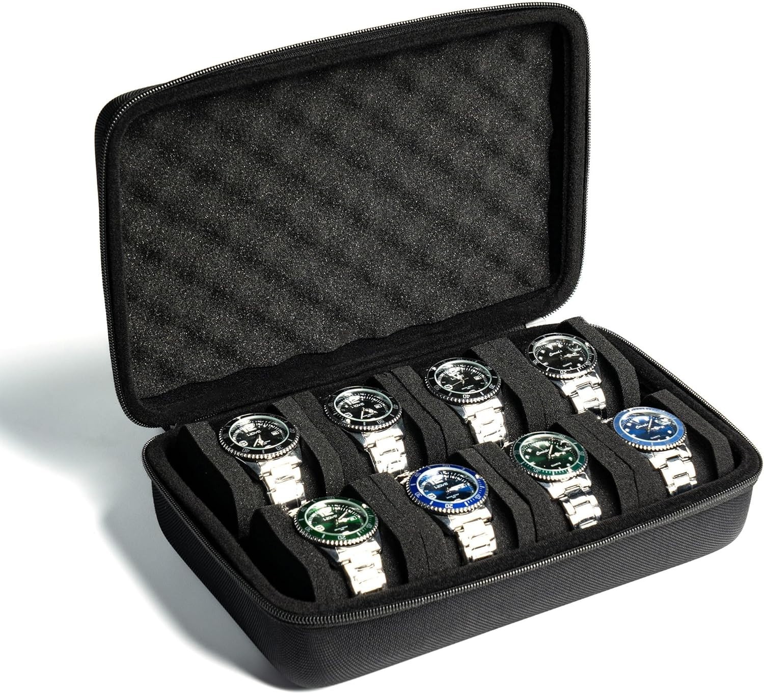 Luxury 8-Slot Watch Case – Durable Hard Box with Plush Velvet for Protection