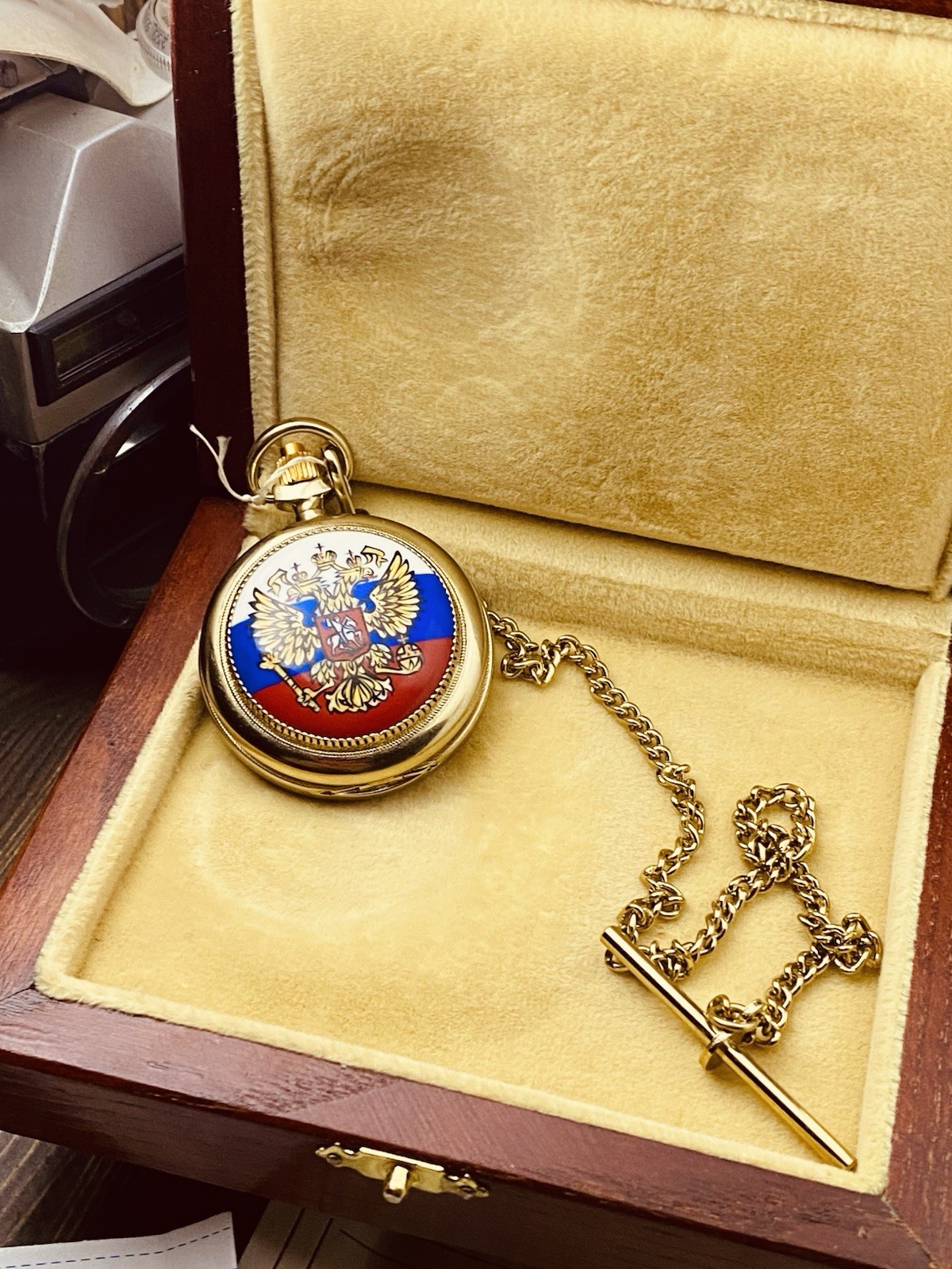 Chaika russian soviet vintage quartz pocket watch with Documents #8938
