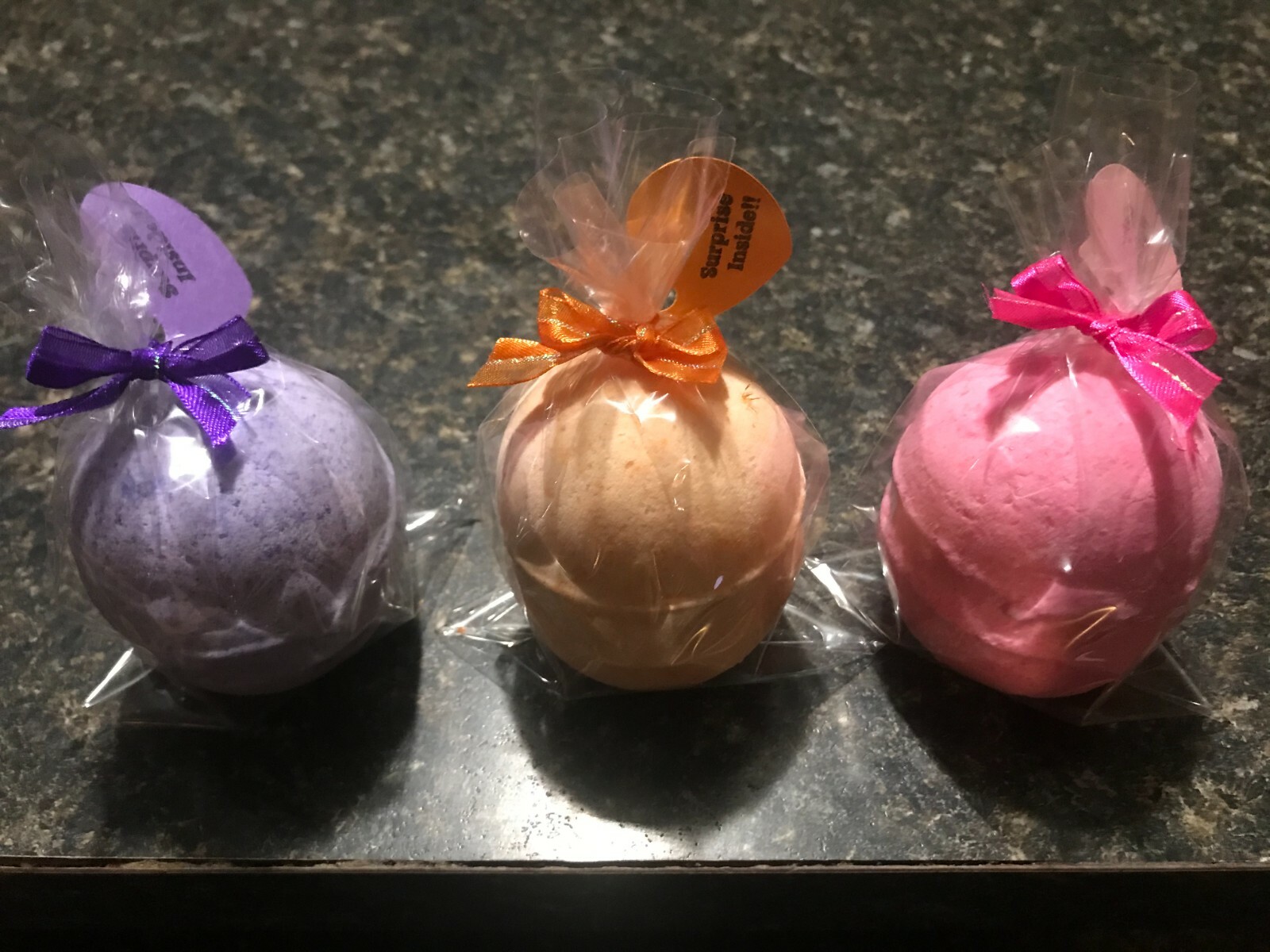 100% 2.5″ Essential Oil BATH BOMB FIZZY with beautiful SURPRISE Earrings inside