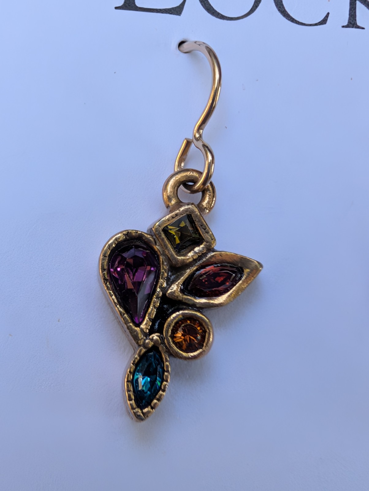 Patricia Locke USA Earrings Dangle Drop Pierced Swarovski Crystals 24K plated