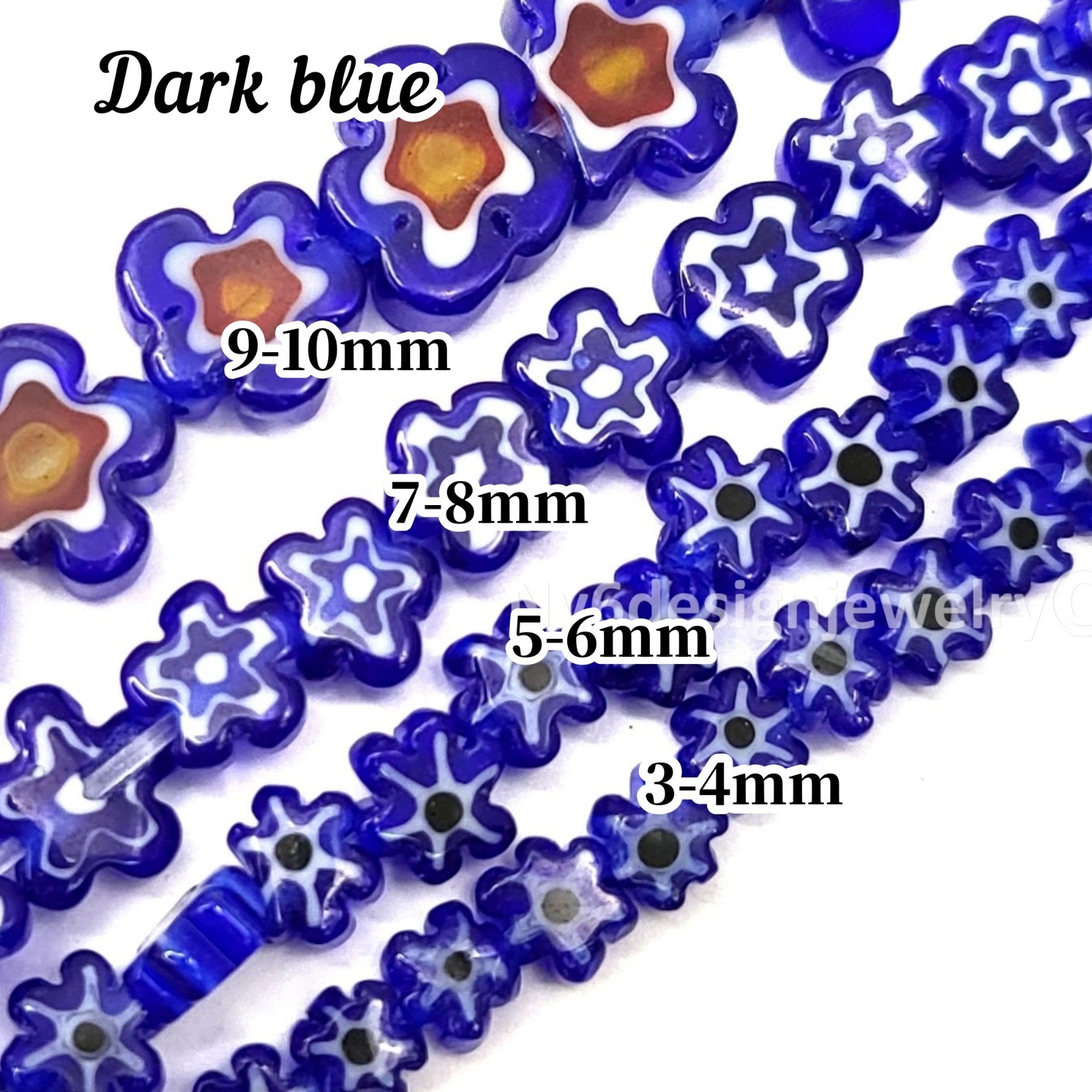 Flower Millefiori Murano Glass Lampwork Spacer Bead Crystal 15″ 4mm 6mm 8mm 10mm