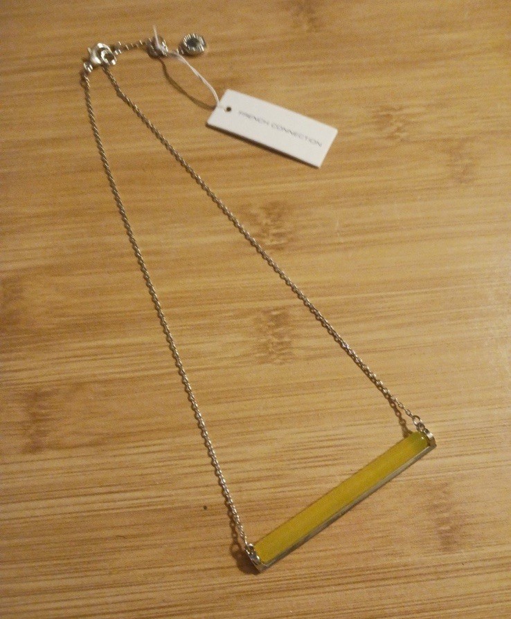 NEW French Connection Silver & Yellow Horizontal Bar Necklace
