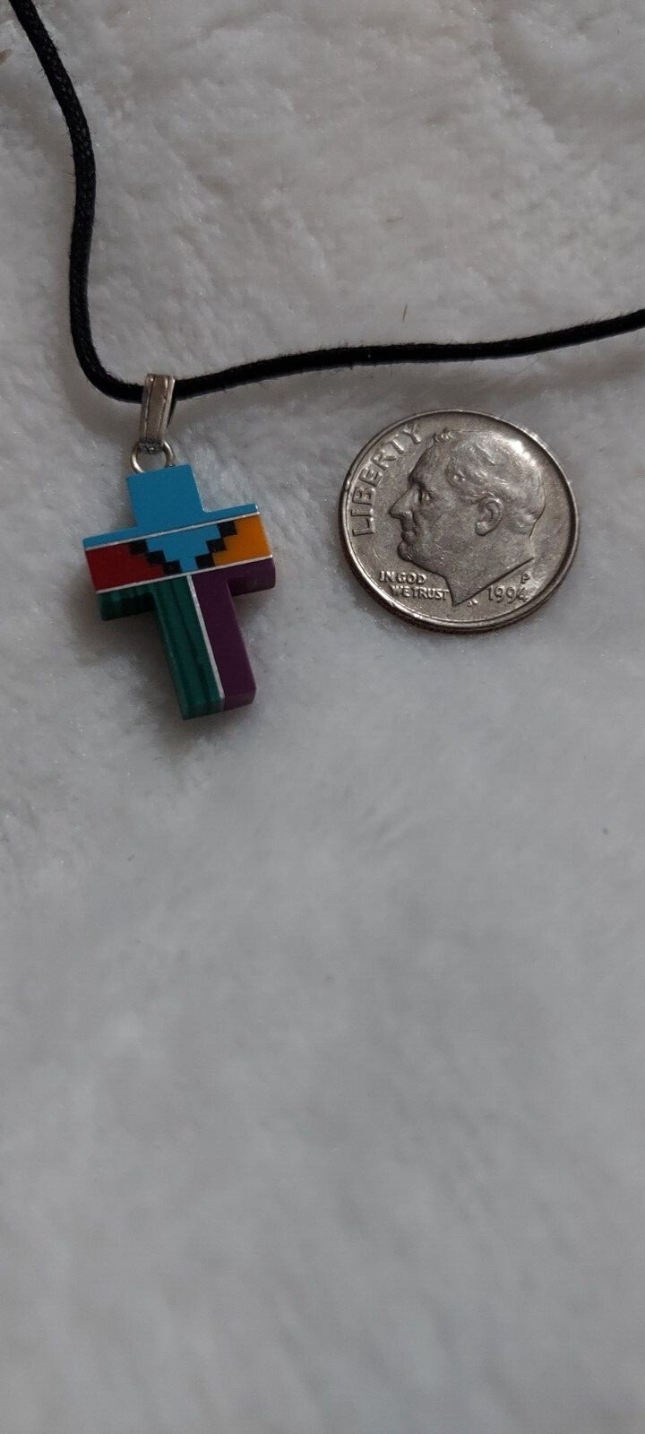 Native American inlaid look Cross Pendant Turquoise Sugalite Lapis Jade New 