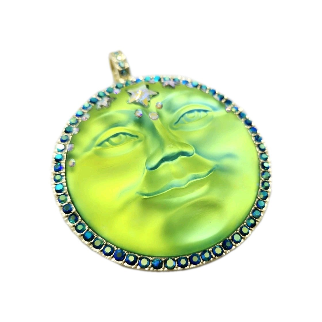 Kirks Folly Mystic Seaview Moon 50mm Magnetic Enhancer Gold tone Green Sphinx