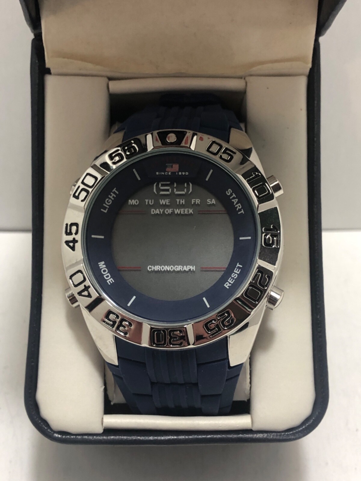 U.S. Polo Assn. Men’s Digital watch with blue strap New
