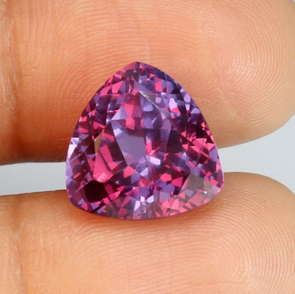 10 CT+ Natural Flawless Montana Purple Pink Sapphire Loose Gemstone Trillion Cut