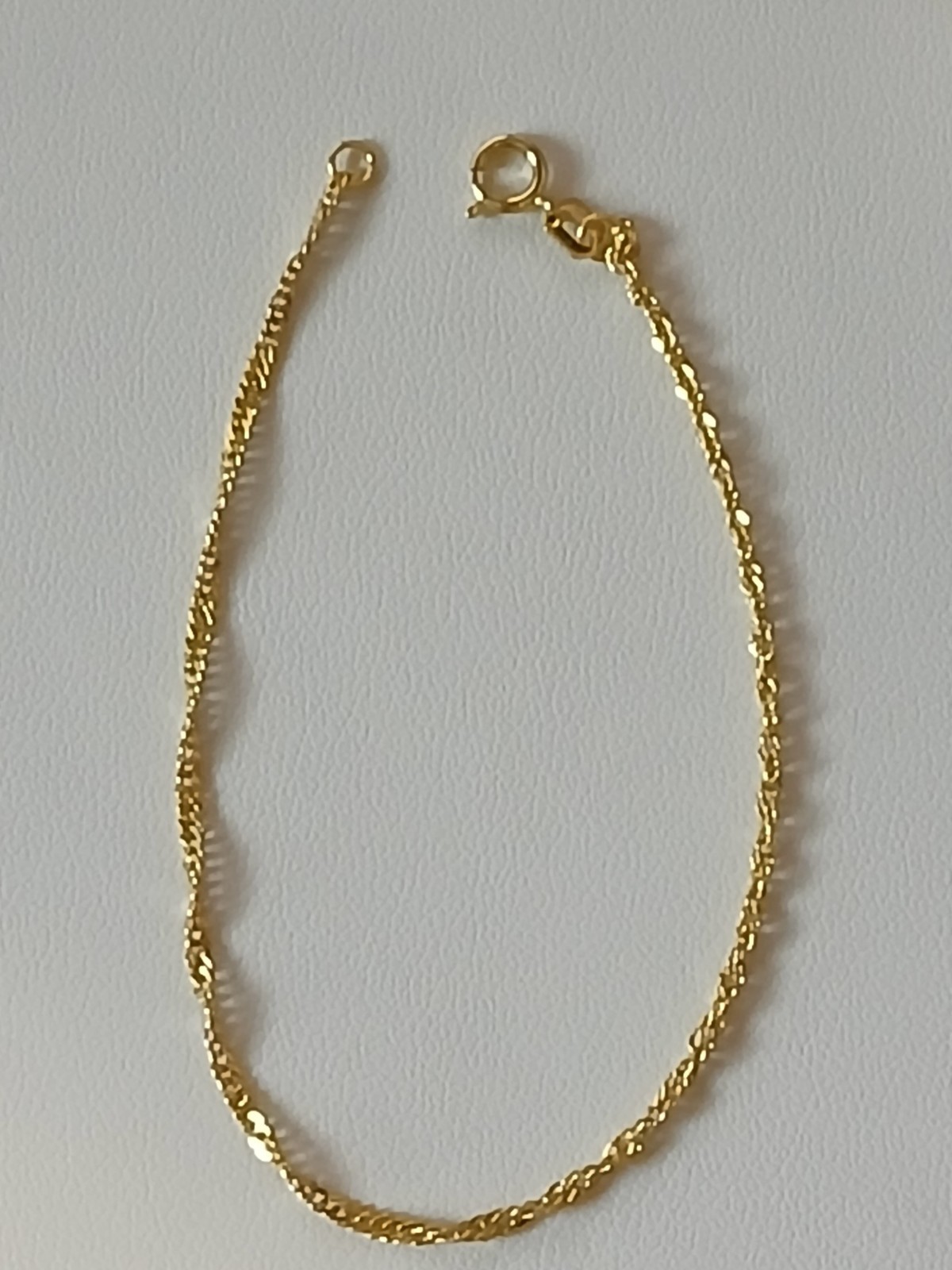 10k Twisted Singapore Link Yellow Gold Bracelet 6.5″ 1.5mm