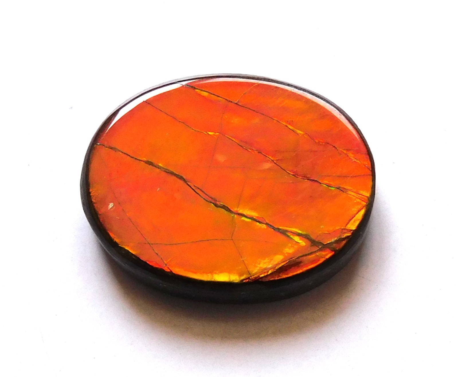 6.90 Ct Natural Canadian Ammolite Cabochon Loose Gemstone 15.3X12X3.6MM LE43