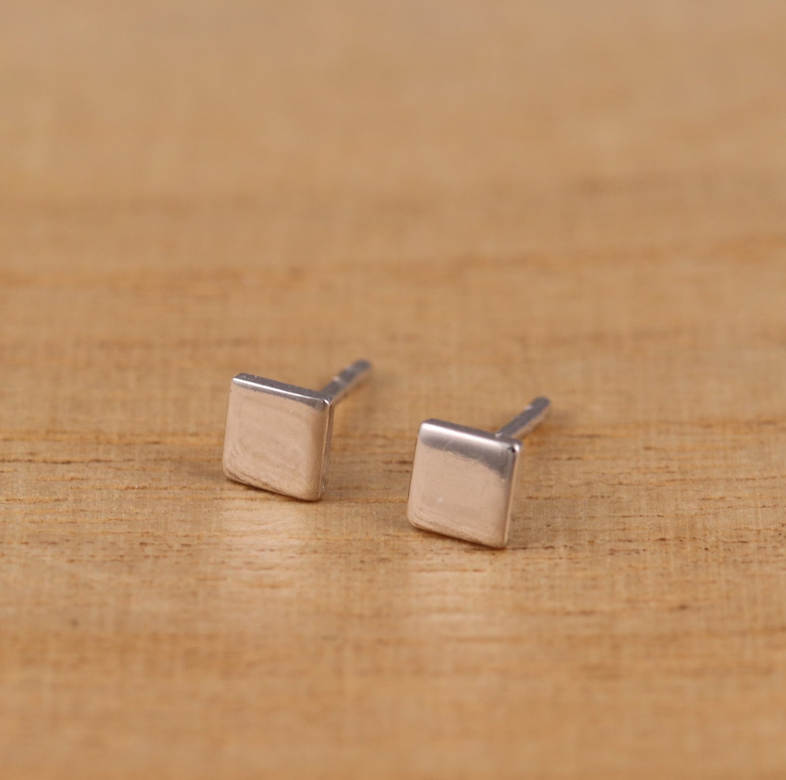 925 Sterling Silver Earrings Daily wear Plain Square Stud Earrings gifts for him