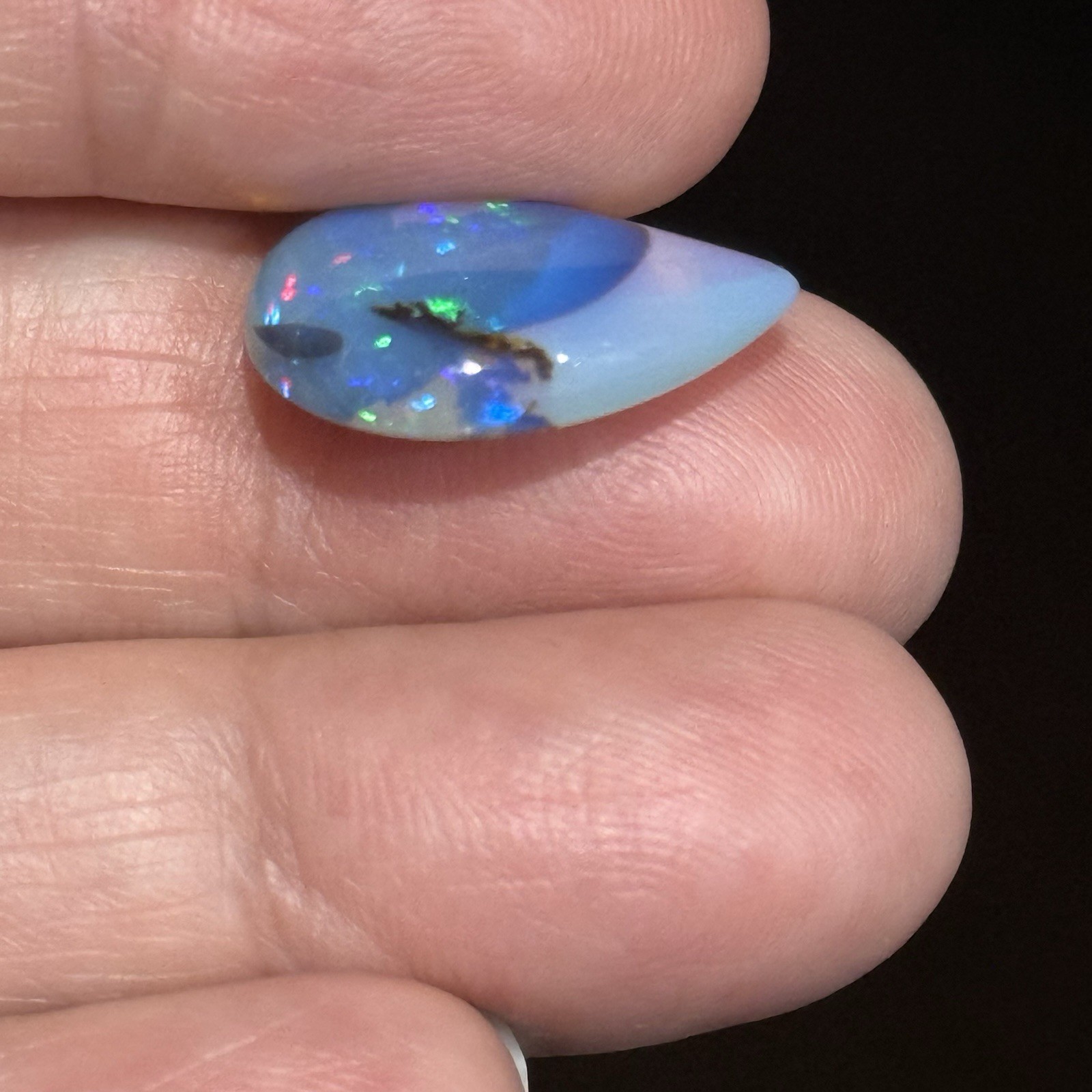 6.25ct 19×12.8×5.7mm Unique Ethiopian Welo Opal Pear Shaped Cabochon Gem