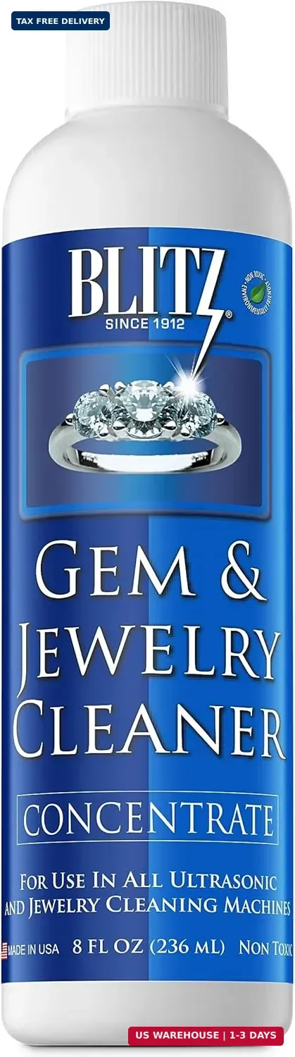 Blitz Gem & Jewelry Cleaner Liquid Concentrate for Gold, Silver, & Platinum Jewe
